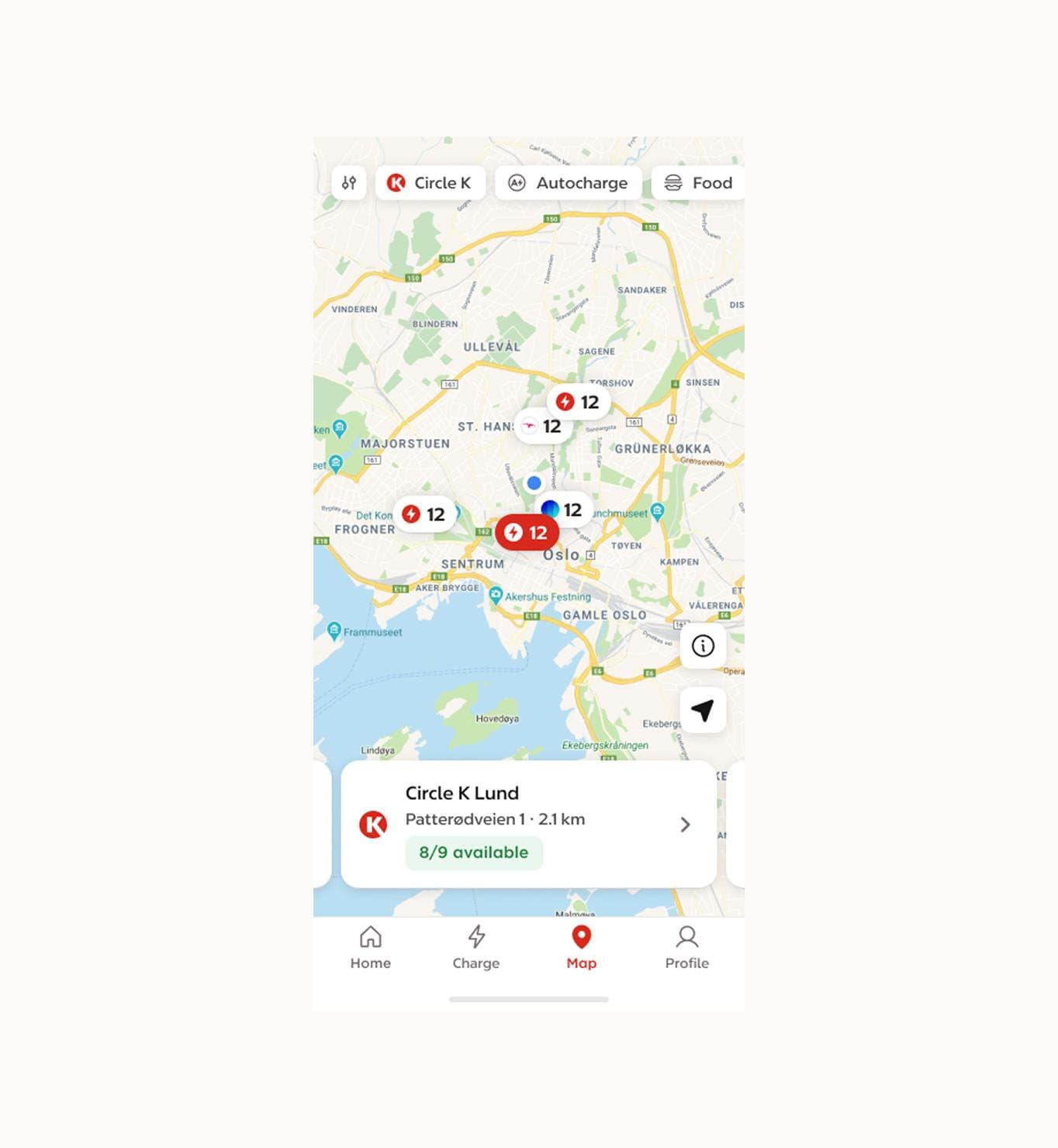 EV charging map app
